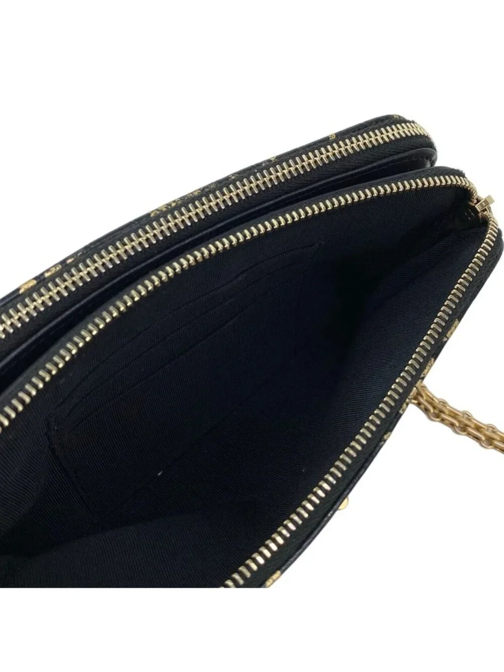 Chanel Wallet 2.55 Black Gold Chain Mademoiselle Vintage Double Zipper Shoulder